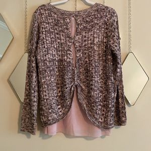 Open Back Layered Sweater-Size L